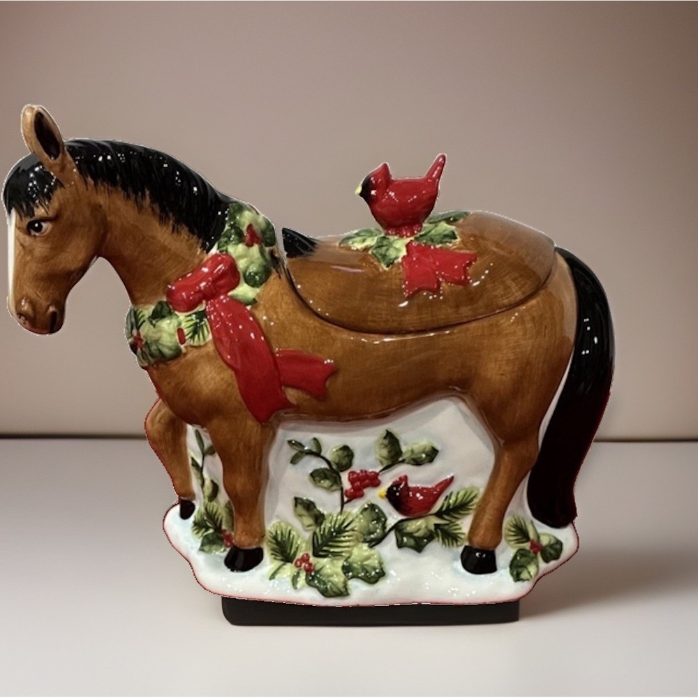 Homestead Christmas 3-D Cookie Jar, 64 Oz.